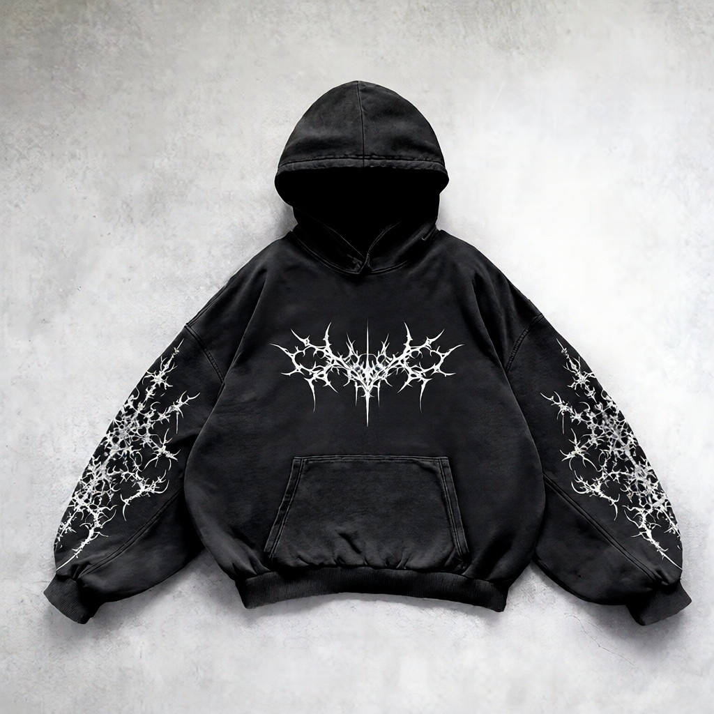 Custom Vintage Oversized Pullover Hoodies Unisex Digital Paints Acid Wash Distressed 500 Gsm Heavyweight Hoodie for Men